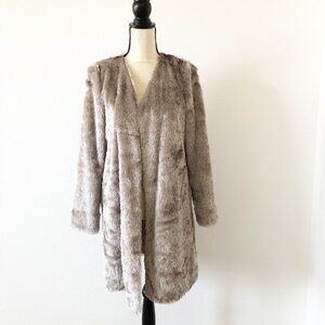 CHARMING CHARLIE RSVP Y2K Eyelash Fringe Open Front Champagne Jacket Women Small